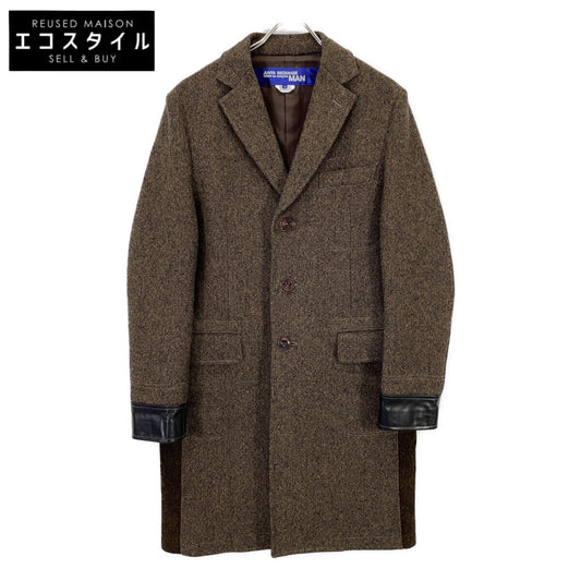JUNYA WATANABE MAN ジュンヤワタナベマン 19AW WD-C002 ブラウン ウール×レザー ツイード 3Bコート コート