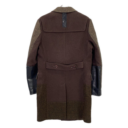 JUNYA WATANABE MAN ジュンヤワタナベマン 19AW WD-C002 ブラウン ウール×レザー ツイード 3Bコート コート