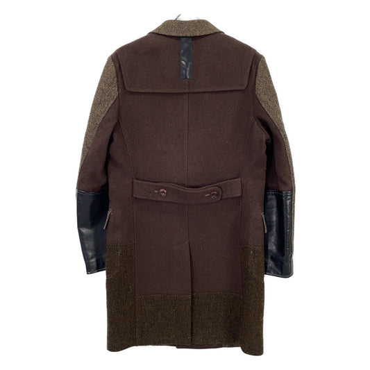 JUNYA WATANABE MAN ジュンヤワタナベマン 19AW WD-C002 ブラウン ウール×レザー ツイード 3Bコート コート