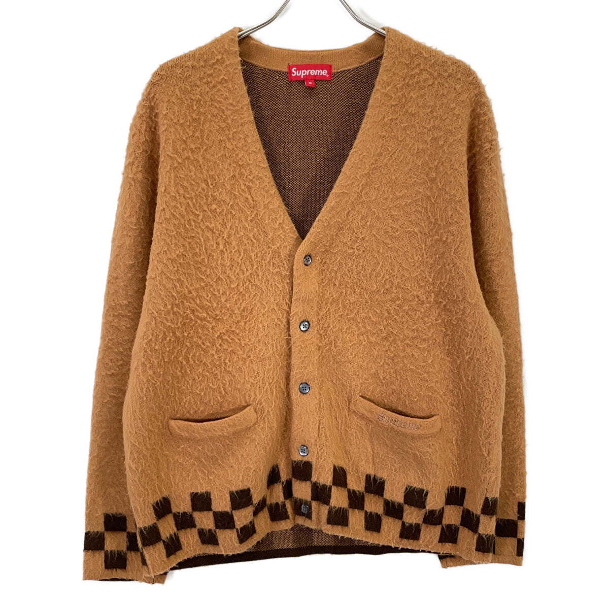 Supreme シュプリーム 21SS ブラウン brushed checkerboard cardigan