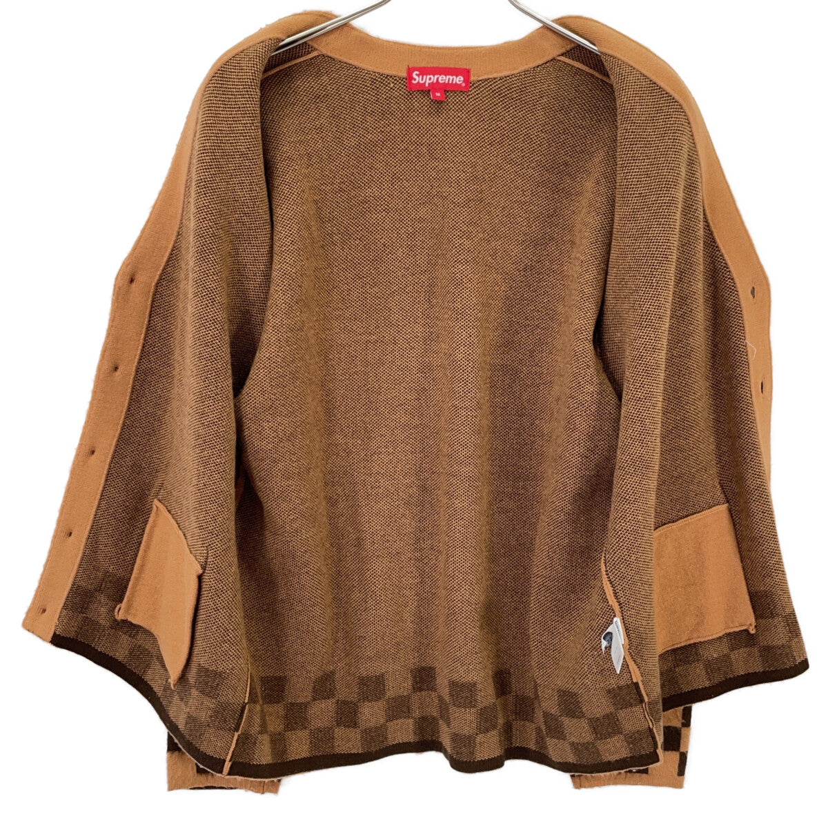 Supreme シュプリーム 21SS ブラウン brushed checkerboard cardigan トップス