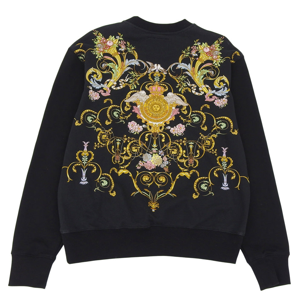 VERSACE JEANS ヴェルサーチジーンズ バロッコプリント スウェット コットン トップス レディース ブラック L トップス L