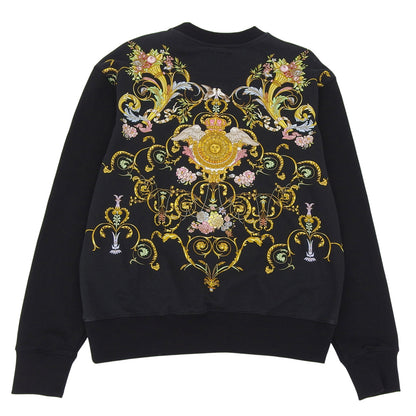 VERSACE JEANS ヴェルサーチジーンズ バロッコプリント スウェット コットン トップス レディース ブラック L トップス L