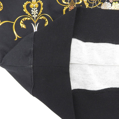 VERSACE JEANS ヴェルサーチジーンズ バロッコプリント スウェット コットン トップス レディース ブラック L トップス L