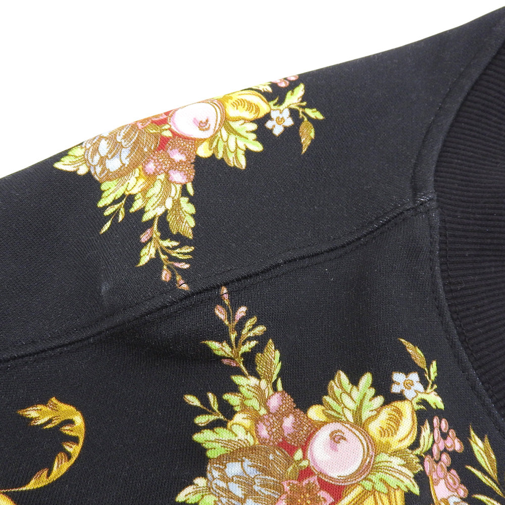 VERSACE JEANS ヴェルサーチジーンズ バロッコプリント スウェット コットン トップス レディース ブラック L トップス L