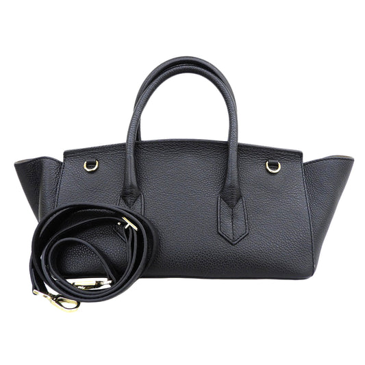 CHRISTIAN VILLA Christian Villa Excellent condition Leather 2-Way Wide Handbag Shoulder Bag Women's Black Handbag