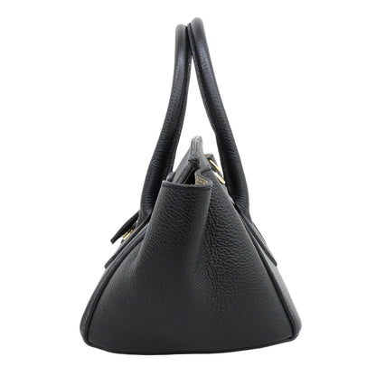 CHRISTIAN VILLA クリスチャンヴィラ 美品 レザー 2WAY ワイドハンドバッグ ショルダーバッグ レディース ブラック ハンドバッグ