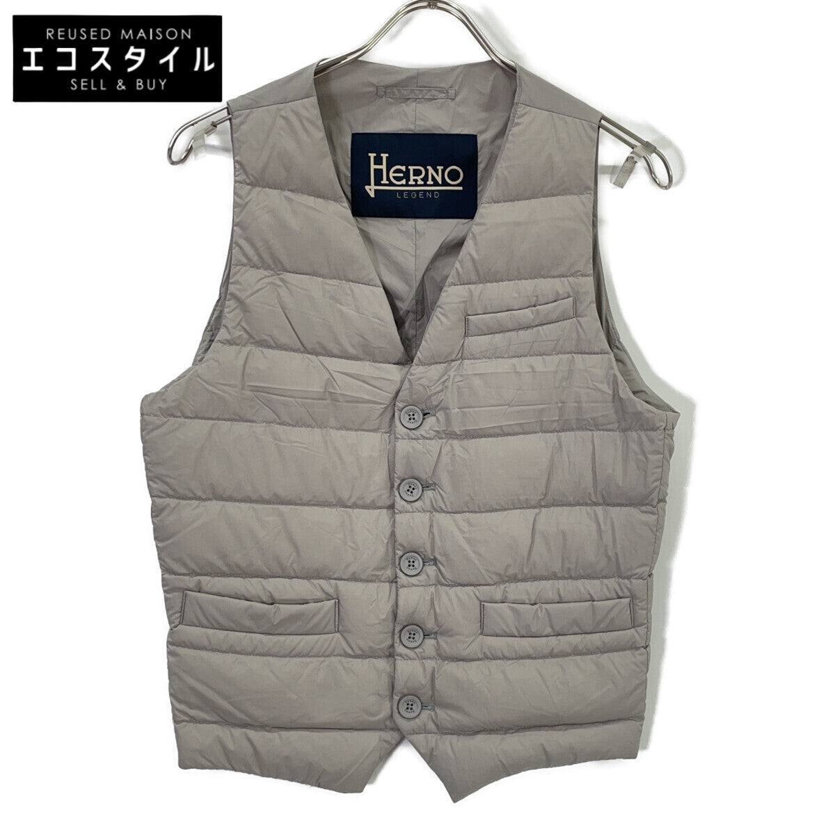 HERNO ヘルノ Pl002ULE-19288-1800 アイスグレー インナー ダウン ジレ ベスト