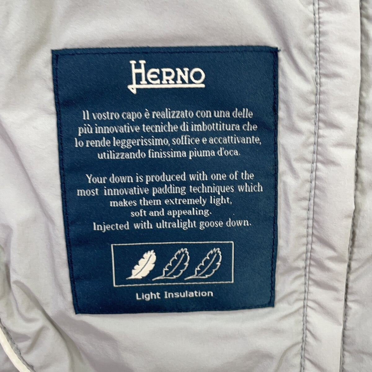 HERNO ヘルノ Pl002ULE-19288-1800 ice gray inner down gilet vest