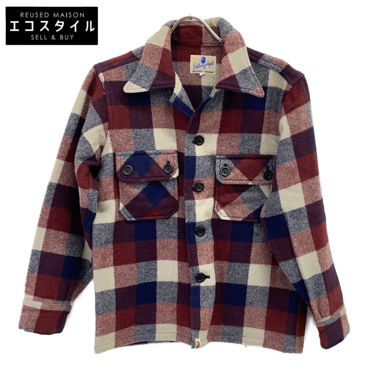 A BATHING APE アベイシングエイプ 90's ブロックチェック CPO長袖シャツ トップス