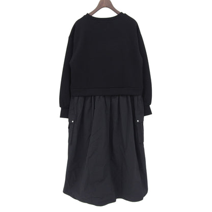 Excellent condition Black Mixed Material Docking Dress Women's One-Piece ― Women's