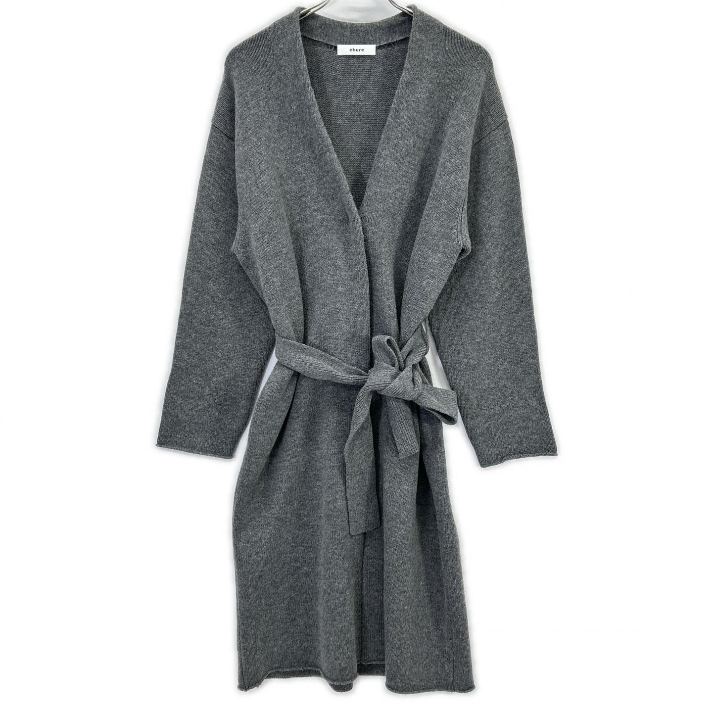 ebure Gray Wool x Cashmere Long Cardigan Top