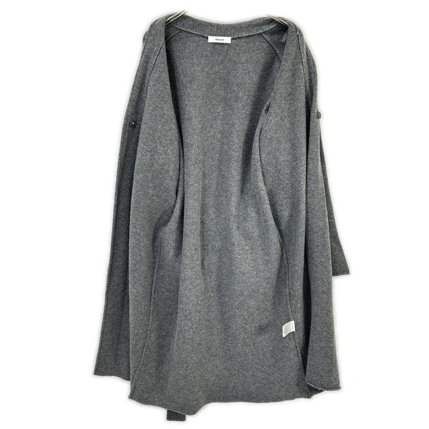 ebure Gray Wool x Cashmere Long Cardigan Top