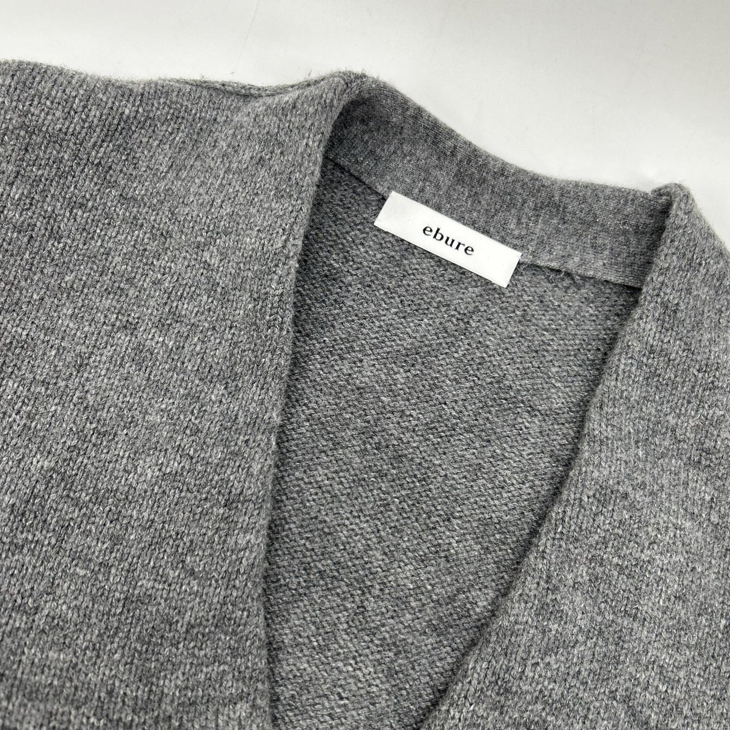 ebure Gray Wool x Cashmere Long Cardigan Top