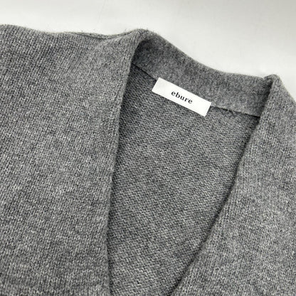 ebure Gray Wool x Cashmere Long Cardigan Top
