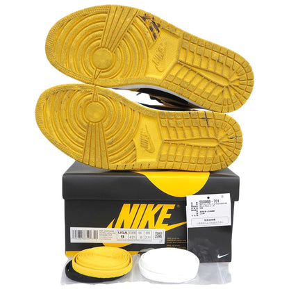 NIKE ナイキ AIR JORDAN 1 RETRO HIGH OG レザー シューズ メンズ イエロー ブラック 27.0cm 555088-701 シューズ 9(US)