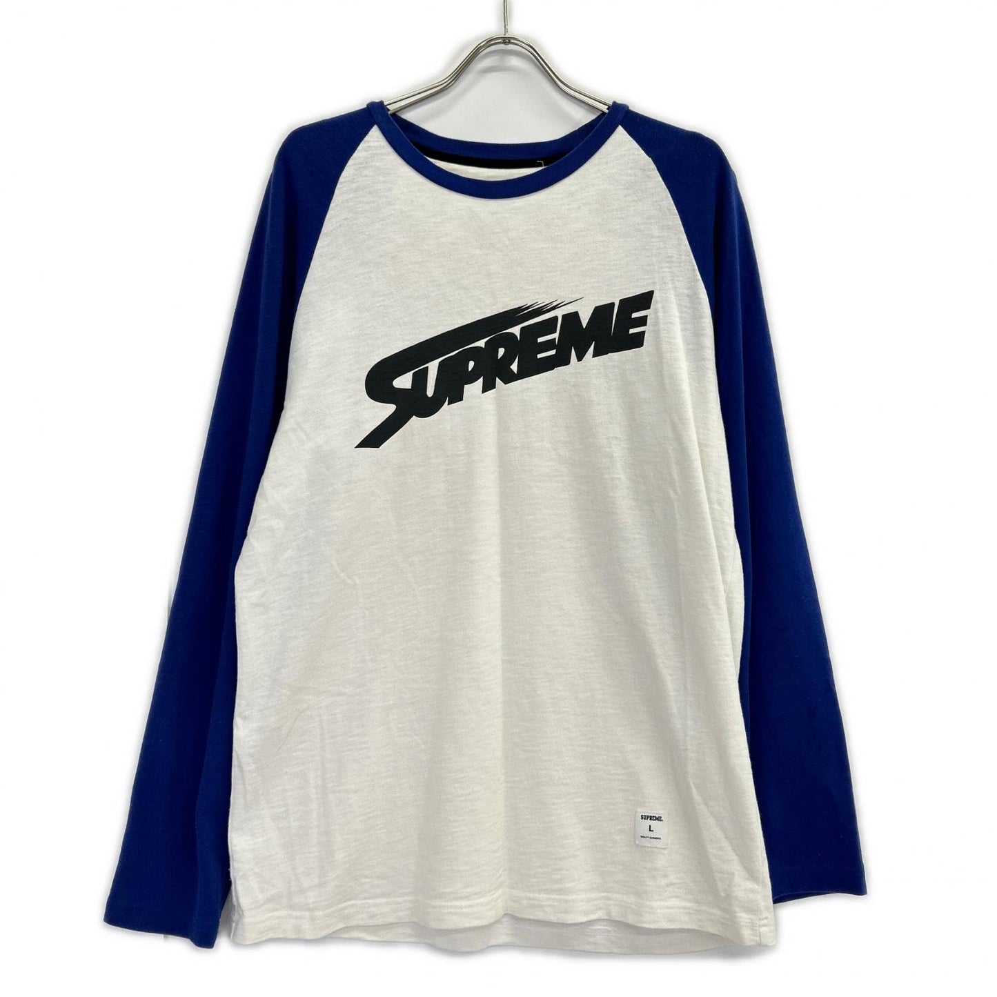 Supreme シュプリーム ブルー×ホワイト モンブランロゴ ラグラン ロングスリーブTシャツ トップス