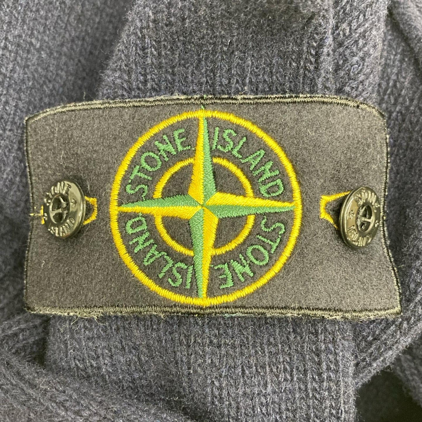 STONE ISLAND ストーンアイランド ネイビー ウール スタンドカラー カーディガン トップス