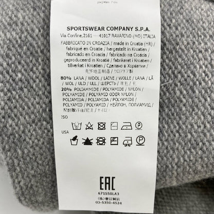STONE ISLAND Gray Wool Stand-Collar Cardigan