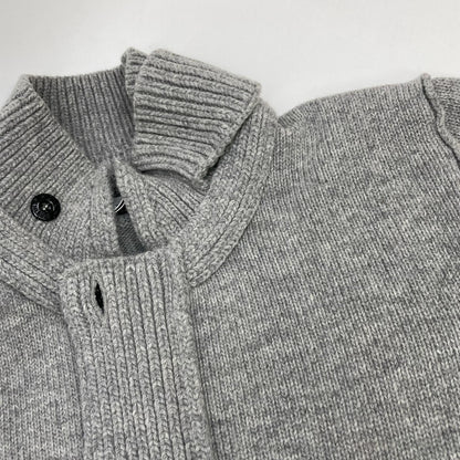 STONE ISLAND Gray Wool Stand-Collar Cardigan