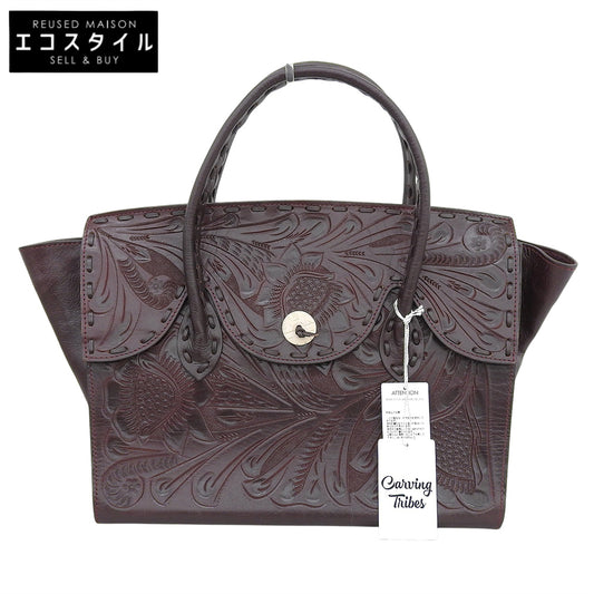 CARVING TRIBES カービングトライブス 未使用 Maestra L レザー ハンドバッグ レディース バーガンディー ハンドバッグ