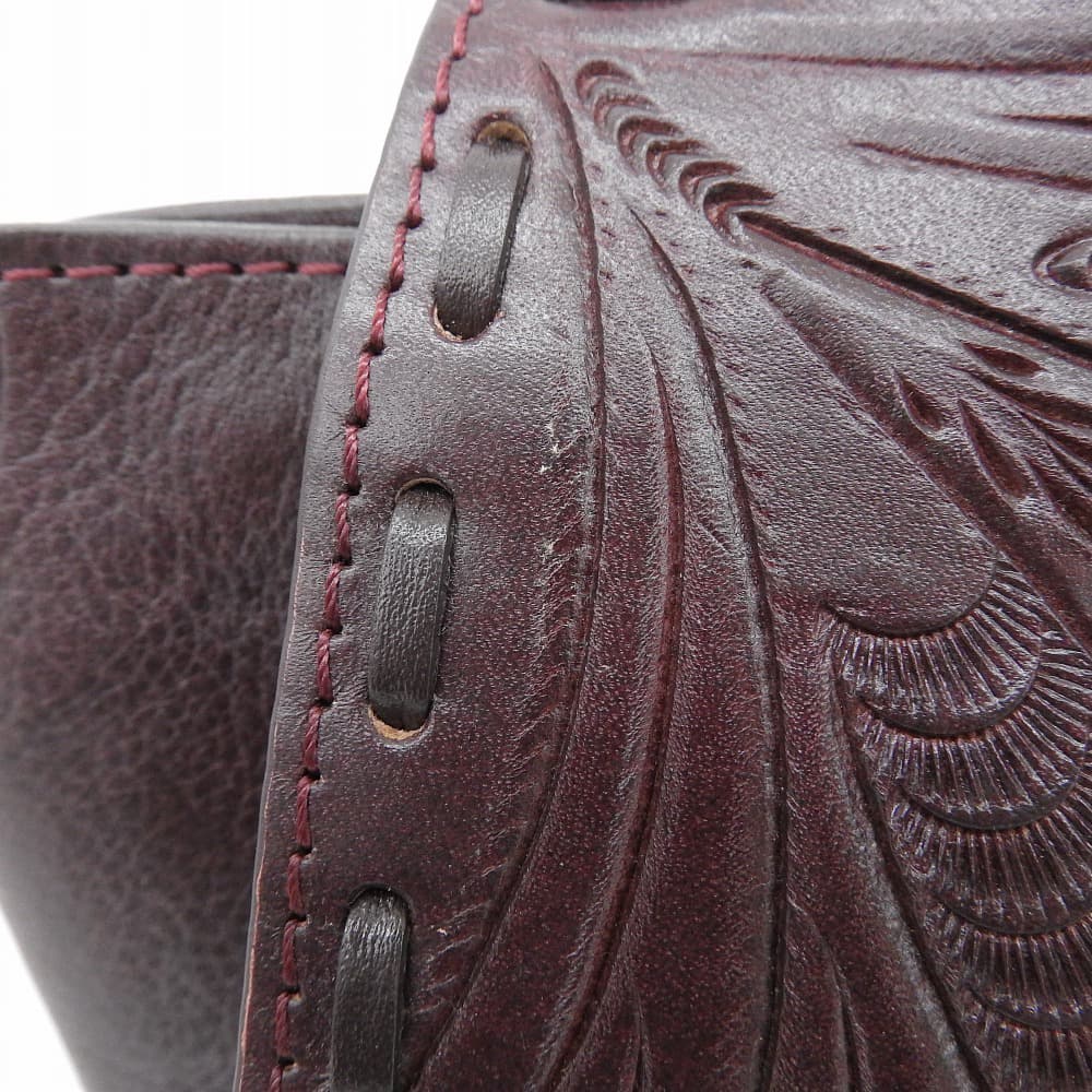 CARVING TRIBES カービングトライブス 未使用 Maestra L レザー ハンドバッグ レディース バーガンディー ハンドバッグ