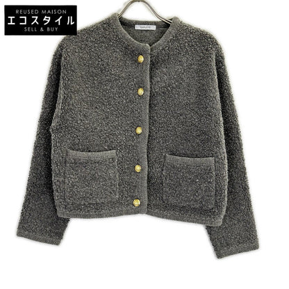 simplicite シンプリシティエ 25年製 グレー ウール×ナイロン ボア ロングカーディガン トップス