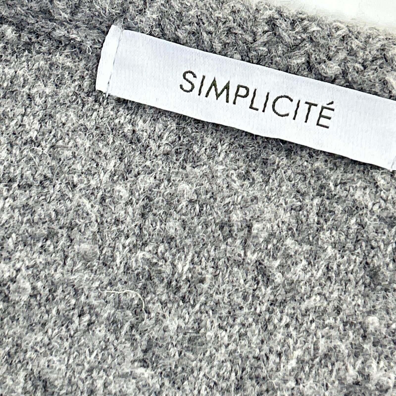 simplicite シンプリシティエ 25年製 グレー ウール×ナイロン ボア ロングカーディガン トップス