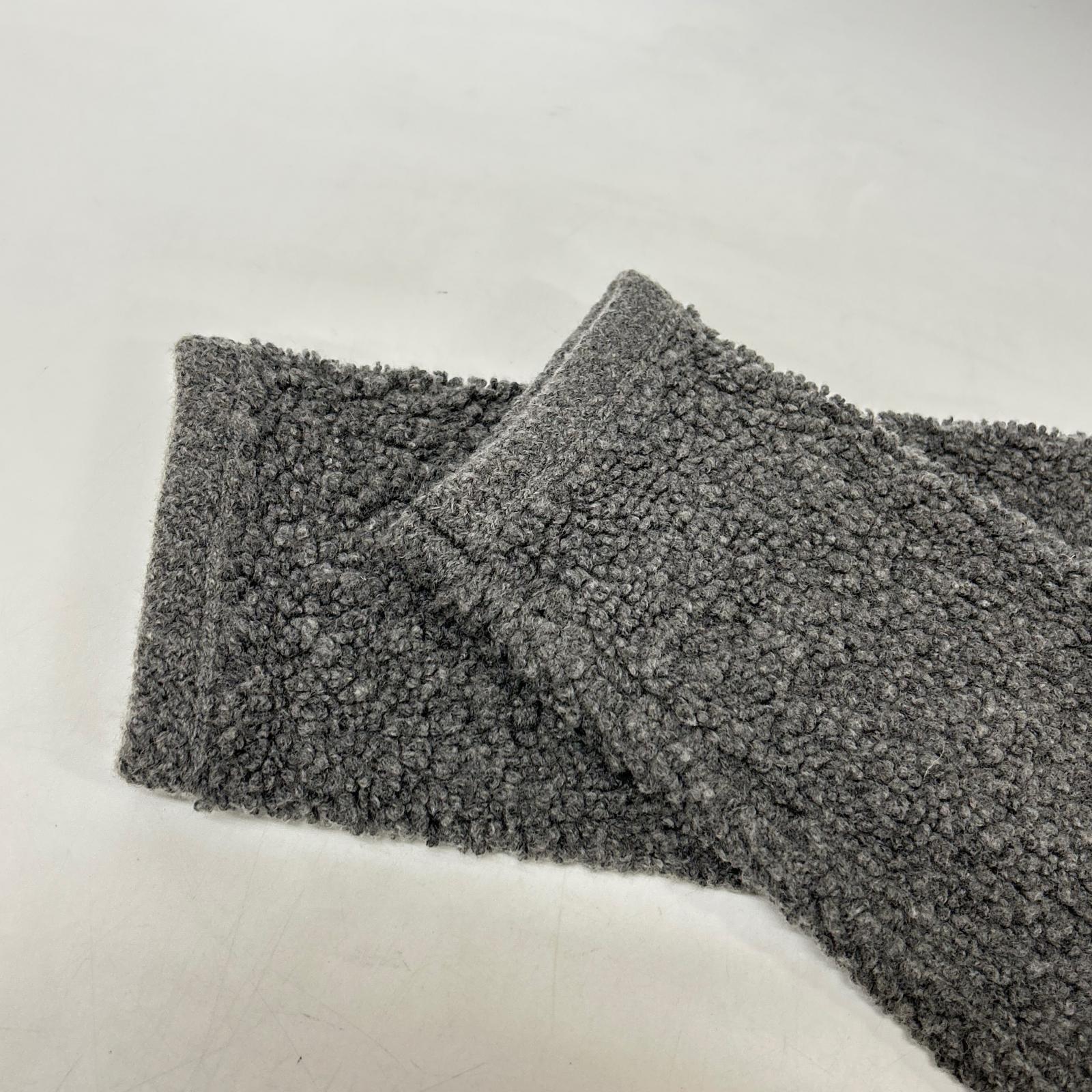 simplicite Simplicite 2025 Grey Wool x Nylon Boa Long Cardigan Top
