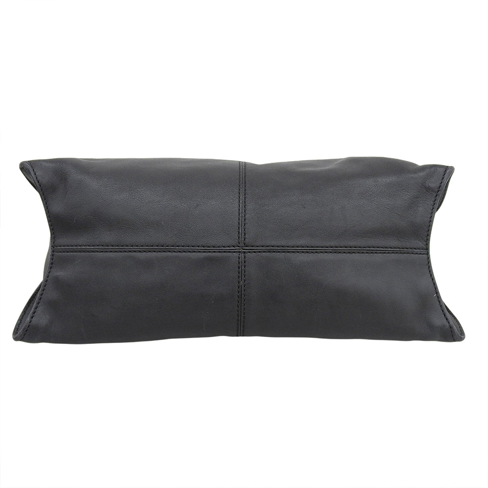 TOD'S トッズ レザー ロゴ刻印 Dスタイリング ハンドバッグ レディース ブラック ハンドバッグ