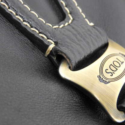 TOD'S トッズ レザー ロゴ刻印 Dスタイリング ハンドバッグ レディース ブラック ハンドバッグ