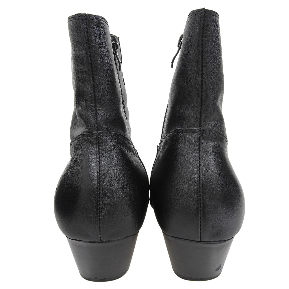 PANERO Panero Side Zip Leather Short Boots Men's Black 44 Shoes