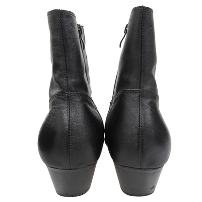 PANERO Panero Side Zip Leather Short Boots Men's Black 44 Shoes