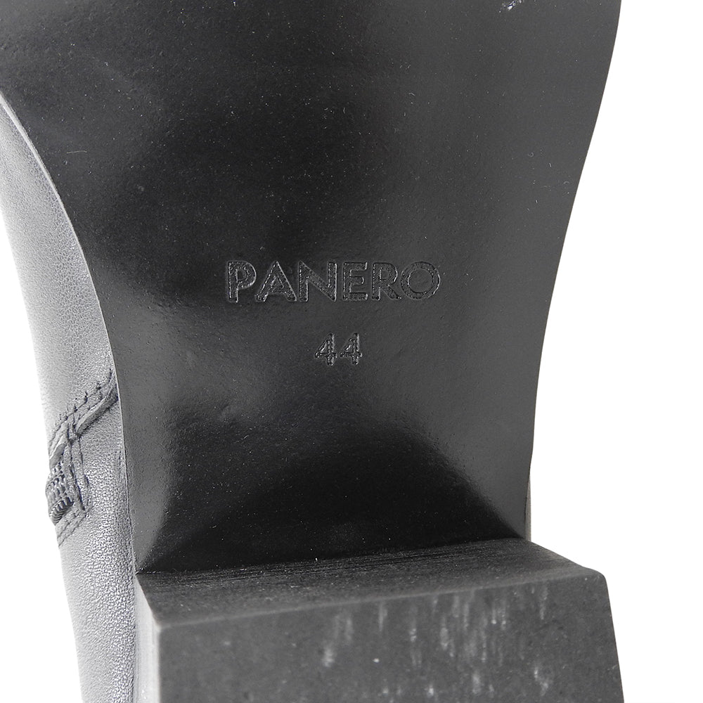 PANERO Panero Side Zip Leather Short Boots Men's Black 44 Shoes