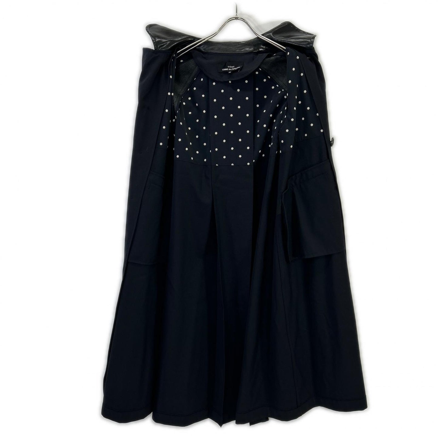 tricotCOMMEdesGARCONS tricot Comme des Garçons 19年 TE-C002 黑色 皮革 拼接 大衣 大衣