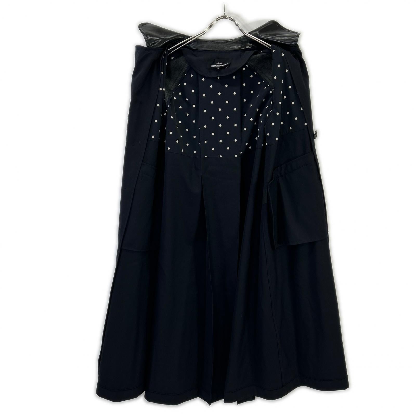 tricotCOMMEdesGARCONS tricot Comme des Garçons 19年 TE-C002 黑色 皮革 拼接 大衣 大衣