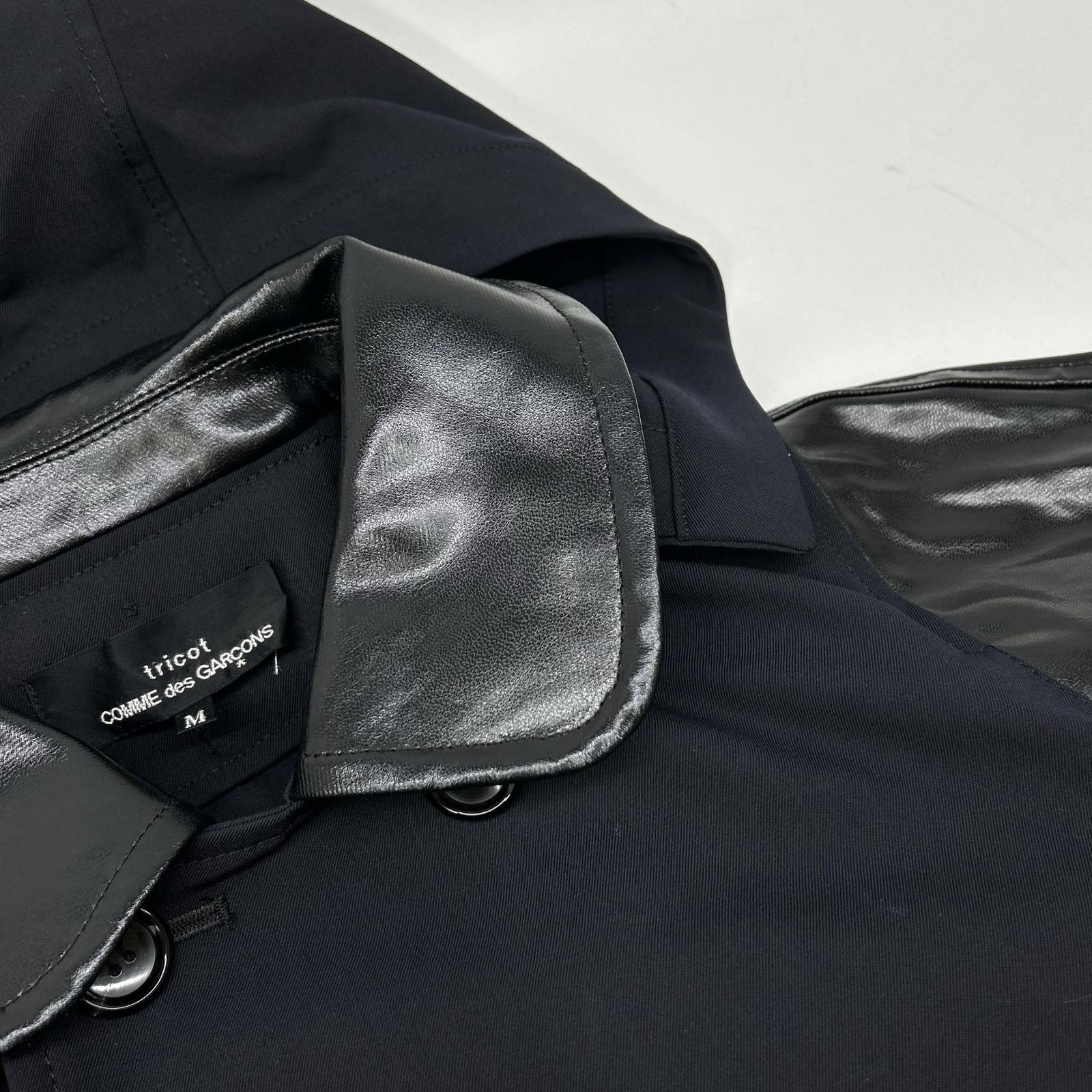 tricotCOMMEdesGARCONS tricot Comme des Garçons 19年 TE-C002 黑色 皮革 拼接 大衣 大衣