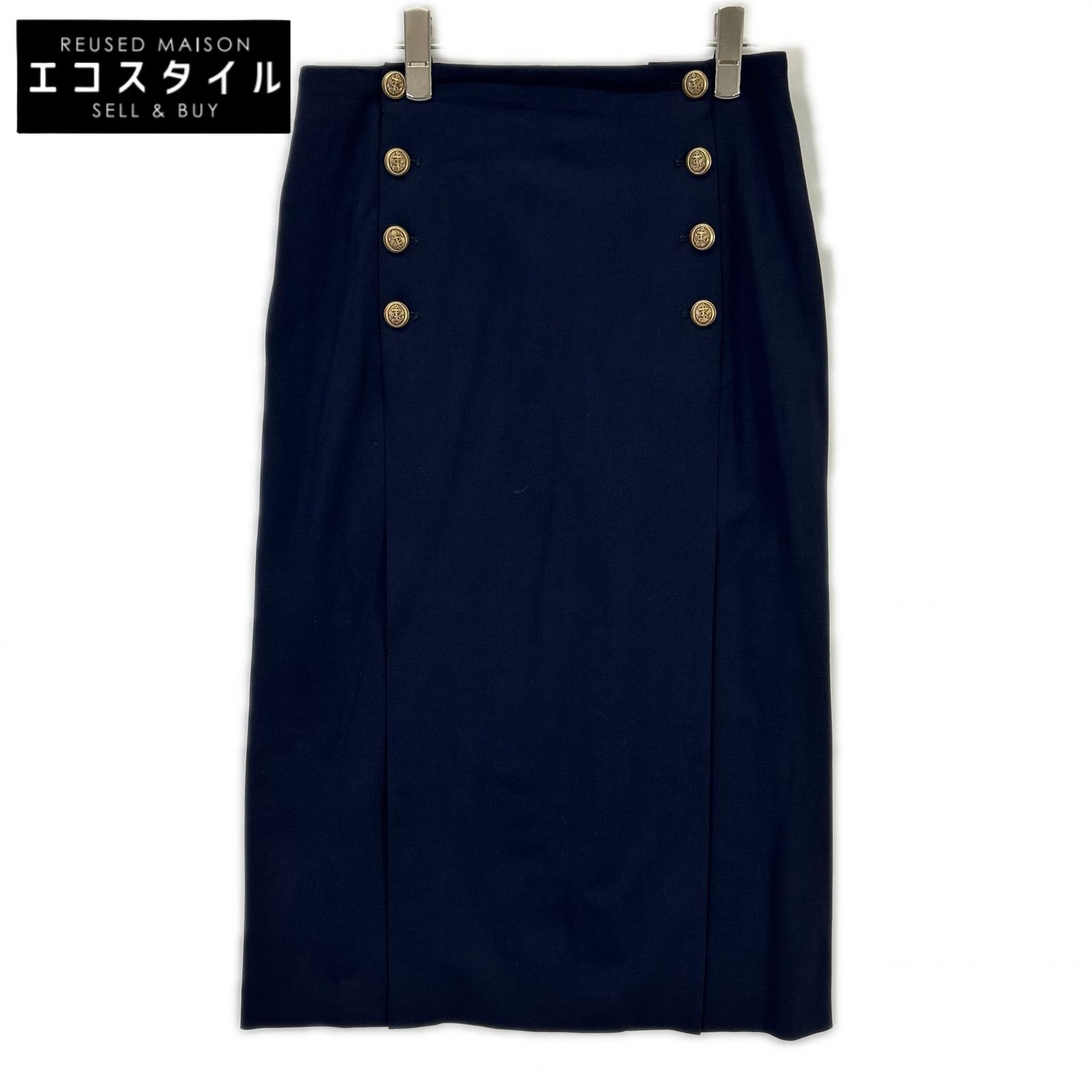 POLO RALPH LAUREN ポロ ラルフローレン 0200016869 ネイビー 金ボタン スカート スカート