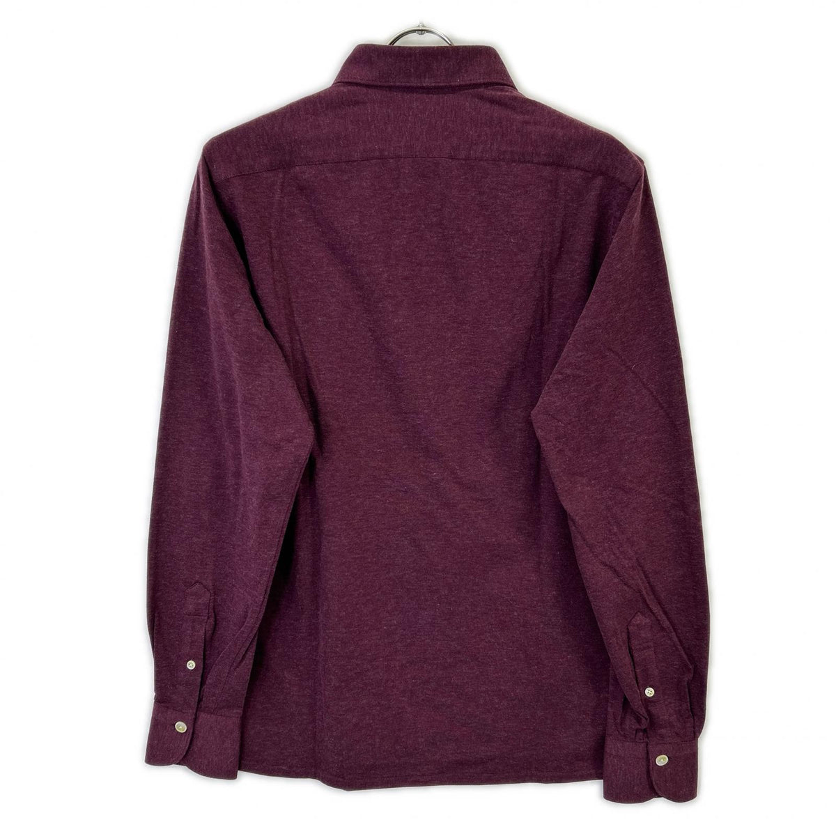 finamore Finamore 22632-1 Burgundy Cotton Cashmere Long Sleeve Polo Shirt Tops