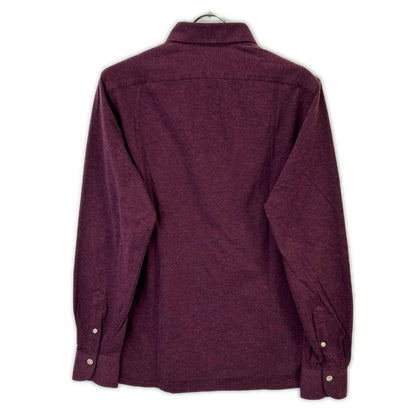 finamore Finamore 22632-1 Burgundy Cotton Cashmere Long Sleeve Polo Shirt Tops