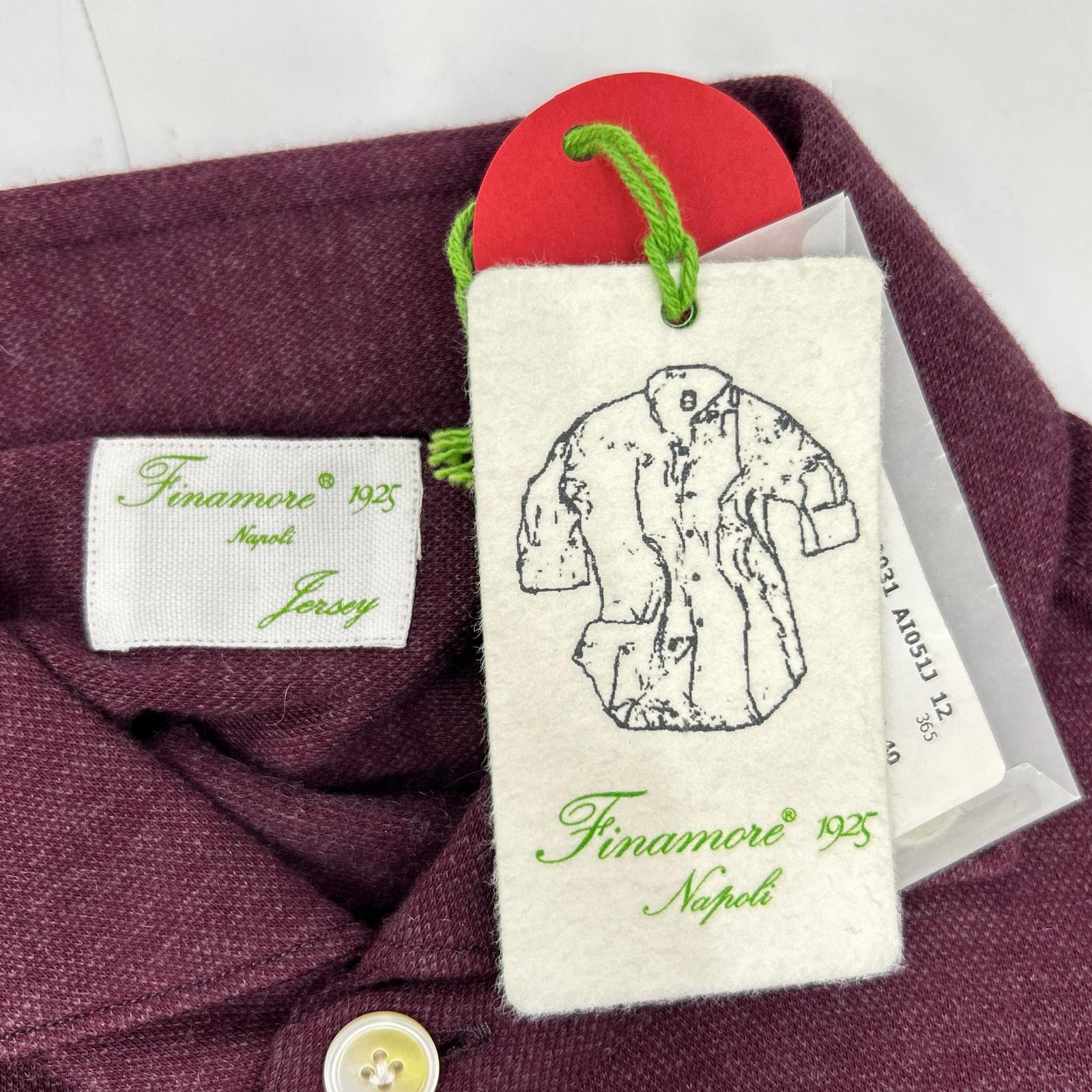 finamore Finamore 22632-1 酒红色 棉羊绒 长袖Polo衫 上衣