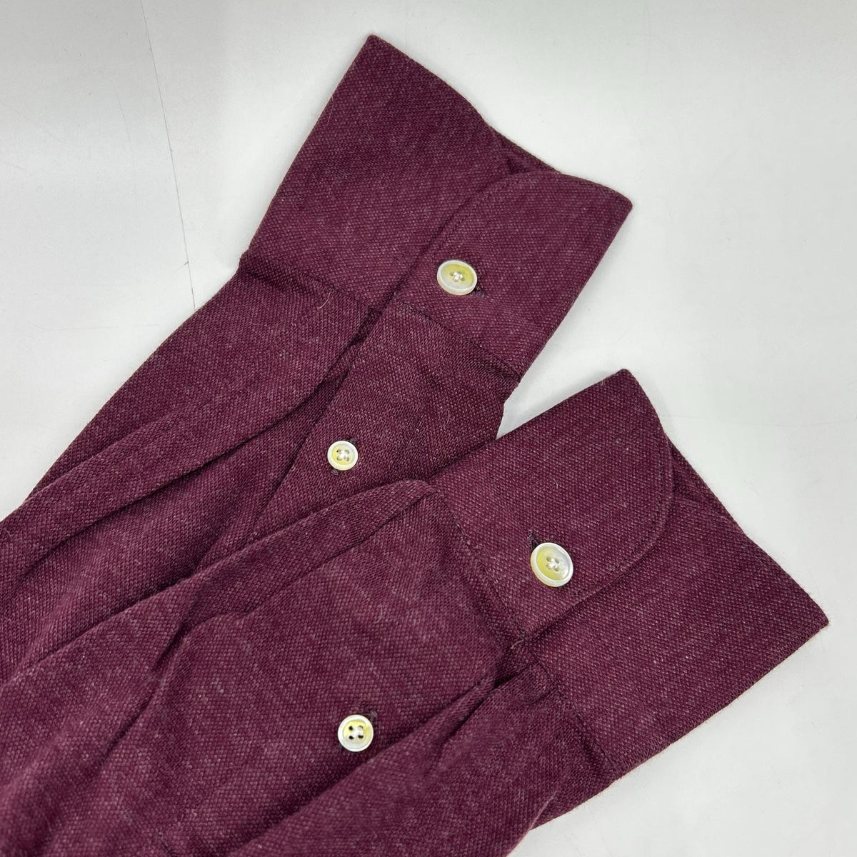 finamore Finamore 22632-1 Burgundy Cotton Cashmere Long Sleeve Polo Shirt Tops