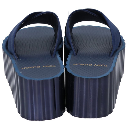 Tory Burch トリーバーチ 39754 ネイビー ラバー プラットフォーム サンダル シューズ