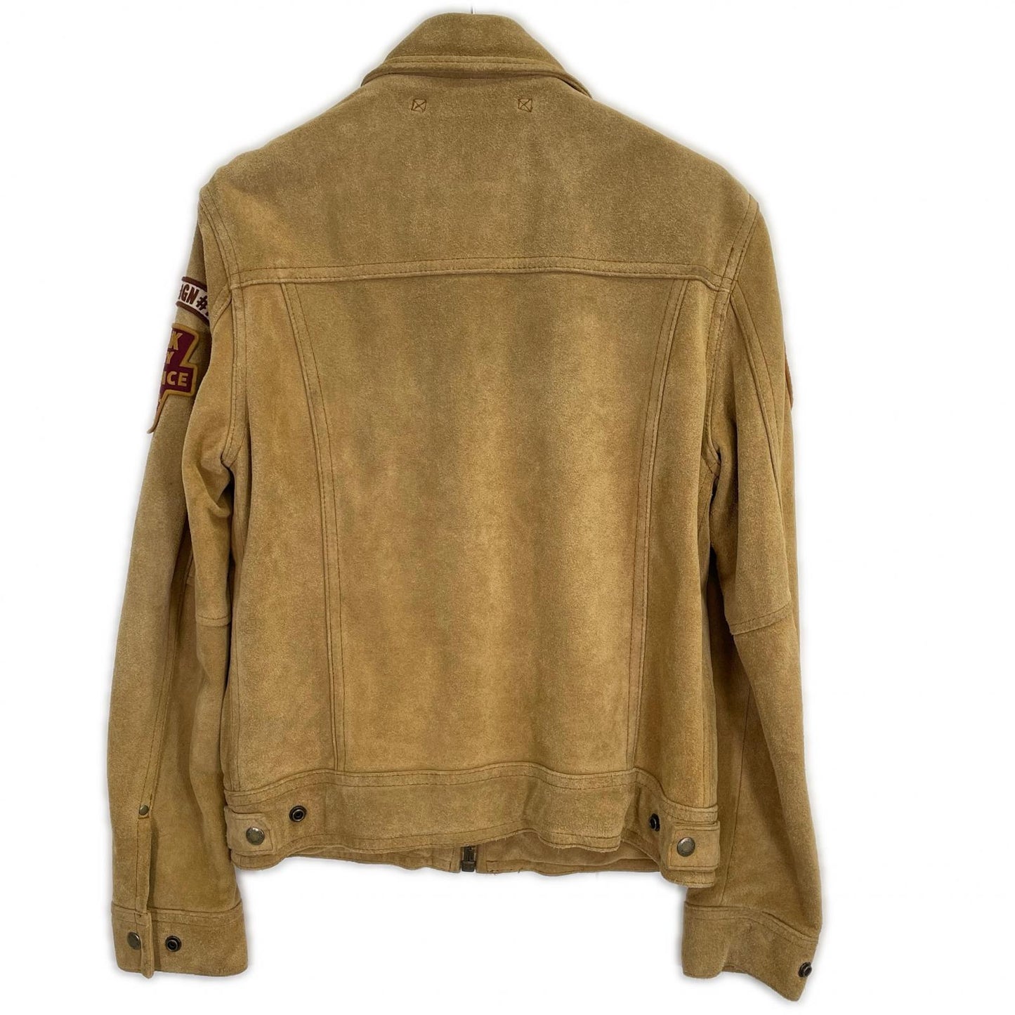 AVIREX 6121008 Camel Calf Leather Patch Jacket