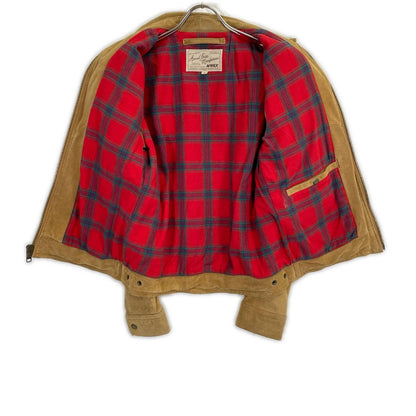AVIREX 6121008 Camel Calf Leather Patch Jacket