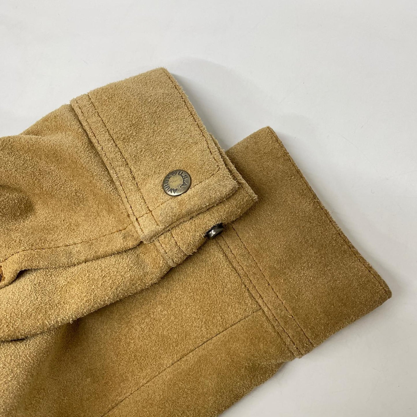 AVIREX 6121008 Camel Calf Leather Patch Jacket