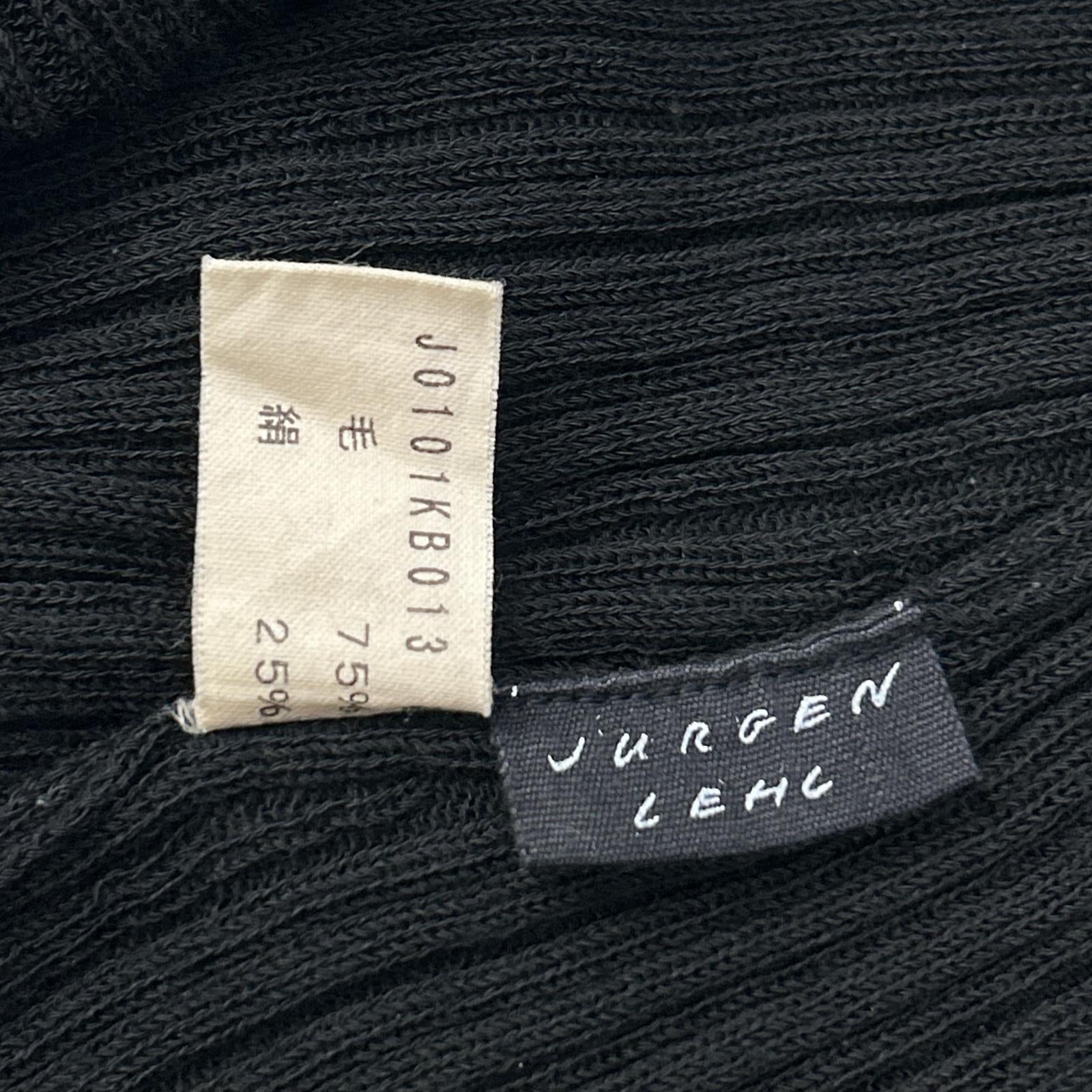 JURGEN LEHL ヨーガンレール J0101KB013 ブラック 変形 リブニット トップス