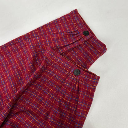 ﾚｯﾄﾞ ﾁｪｯｸ柄 ｺｯﾄﾝ100% ﾜﾝﾋﾟｰｽ ワンピース L レディース