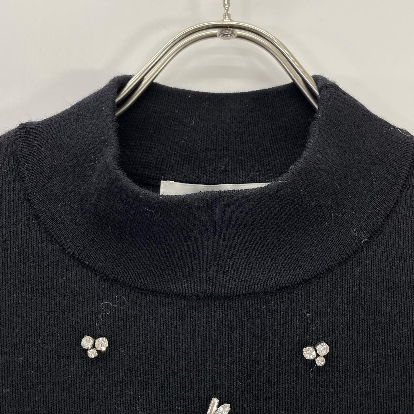 ANAYI 2026 Black Mele Embroidered Pullover Knit Top