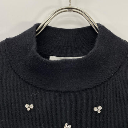 ANAYI 2026 Black Mele Embroidered Pullover Knit Top